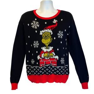 The Grinch Who Stole Christmas In The Chimney Ugly Christmas Sweater Size Large